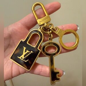 *Authentic* Louis Vuitton Gold and Brown Keychain / Bag Charm